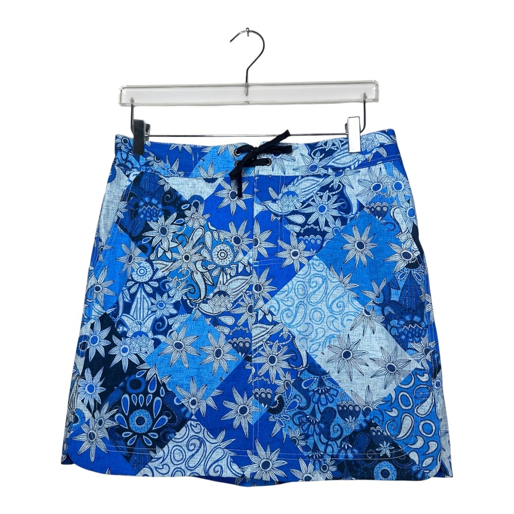 RipSkirt Hawaii Sport Skirt Patchwork Blues M NWT Floral Travel Beach